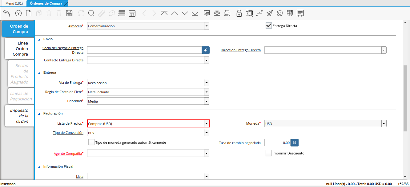 campo lista de precios orden multimoneda