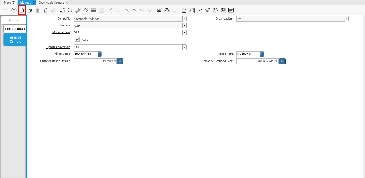 Icono Registro Nuevo Tasas