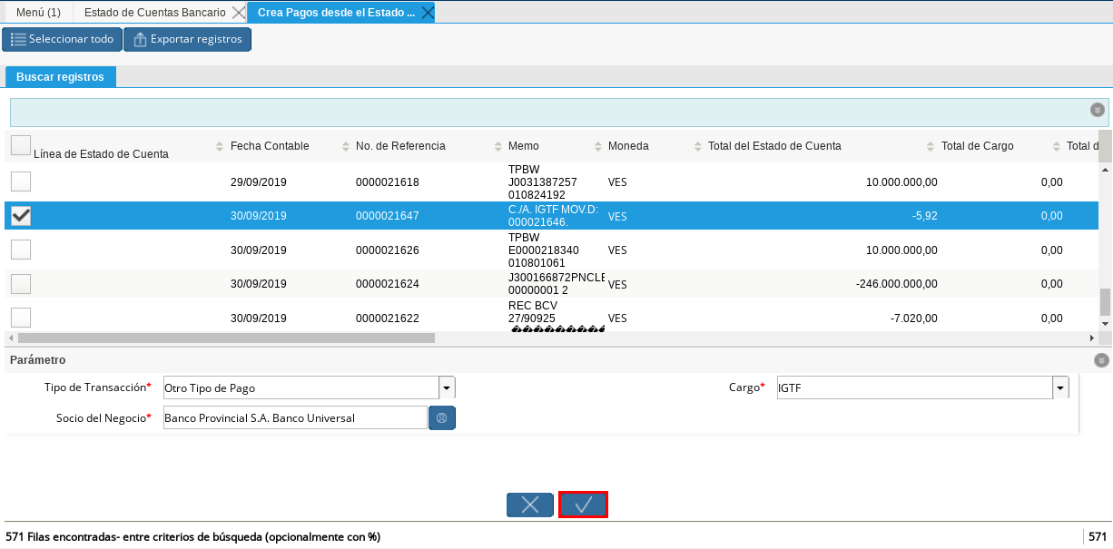 OK Otro Tipo de Pago