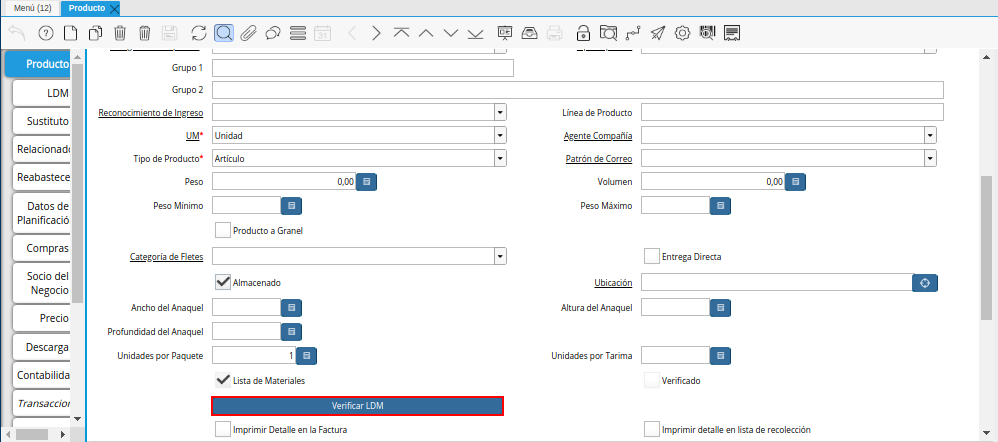 Opción Verificar ldm