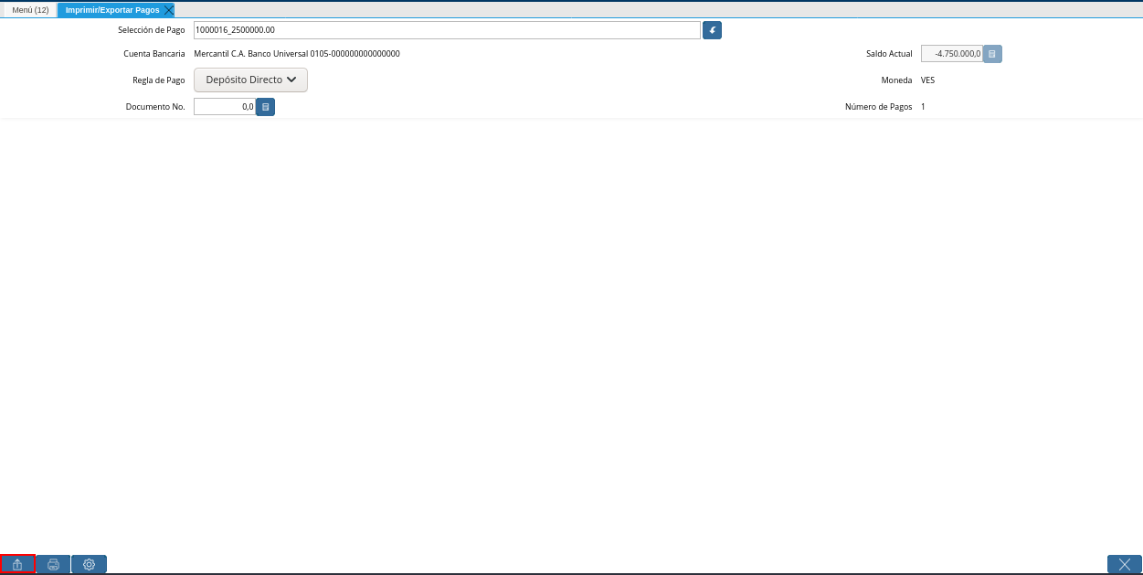 Opción Exportar Registros