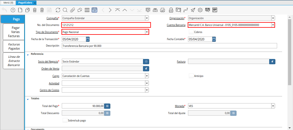Pago en Ventana Pago/Cobro