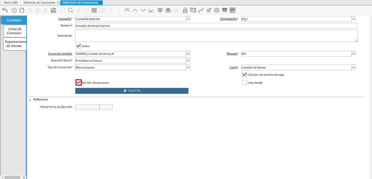 Checklist Permitir Devoluciones
