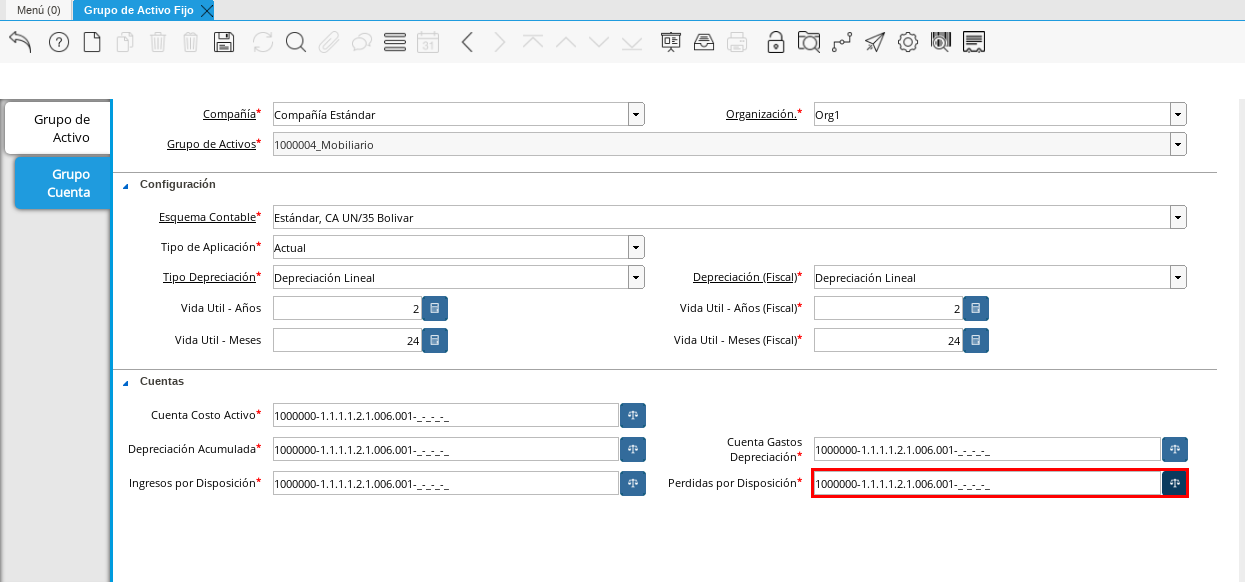Campo Perdidas por Disposición