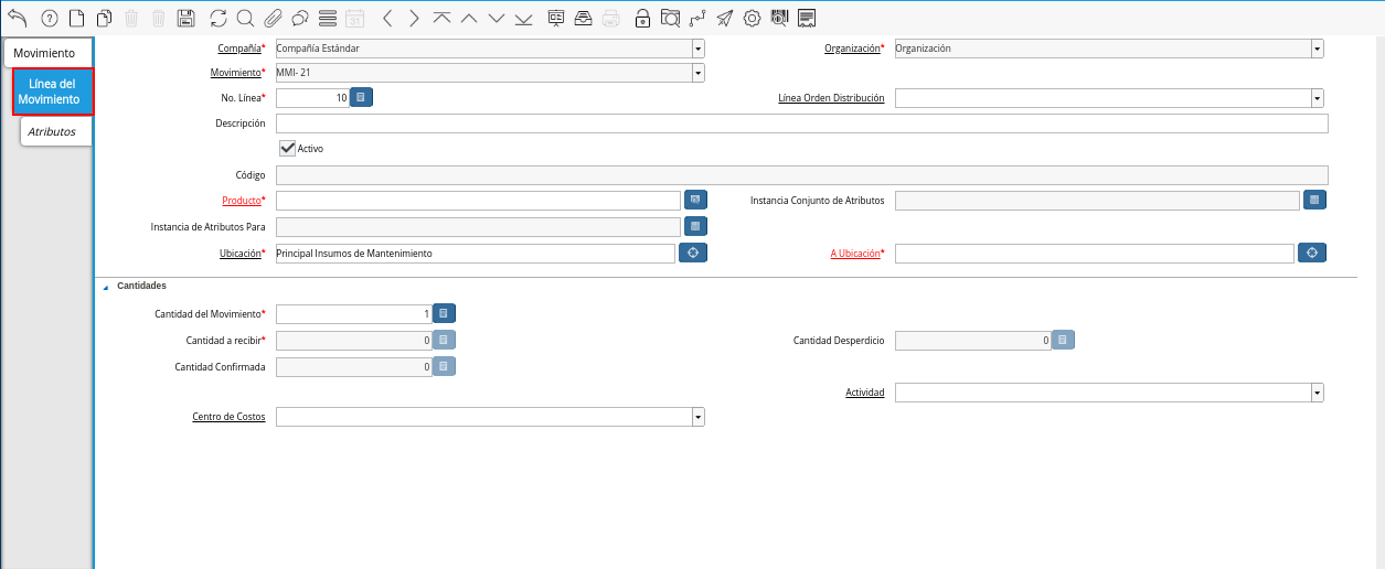 Pestaña Línea de Movimiento
