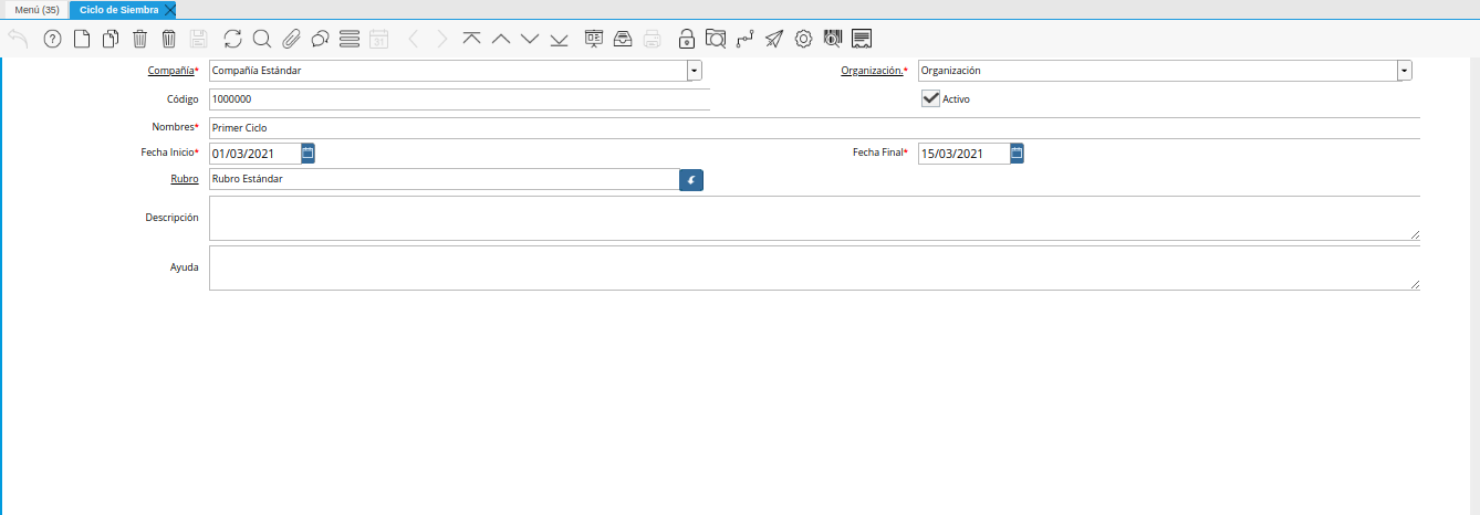 ventana ciclo de siembra