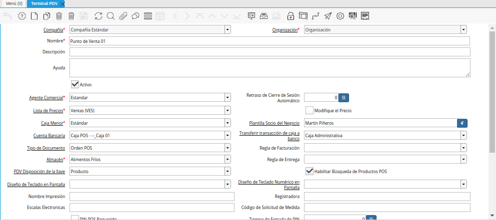 Ventana Terminal PDV
