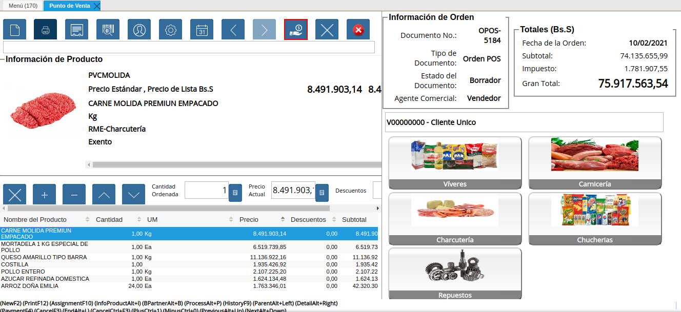 Icono Pago de la Ventana Punto de Venta