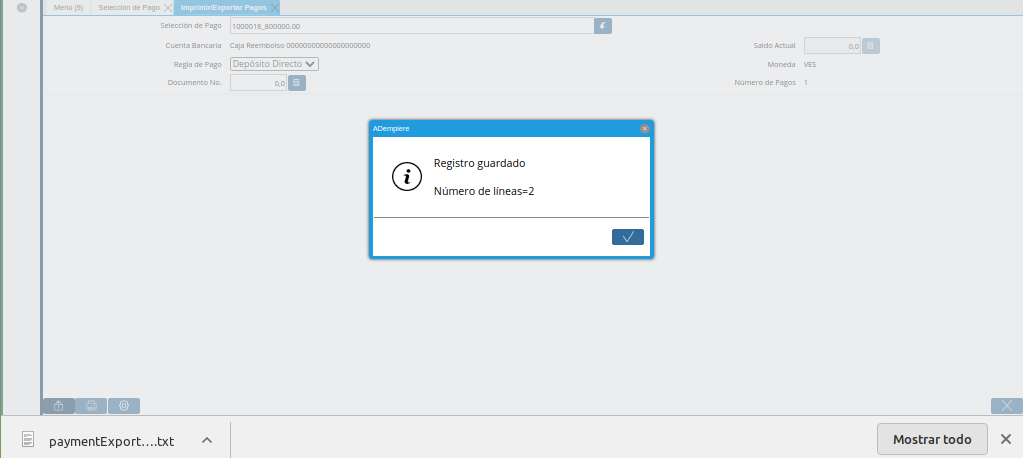 Imprimir Exportar Pagos