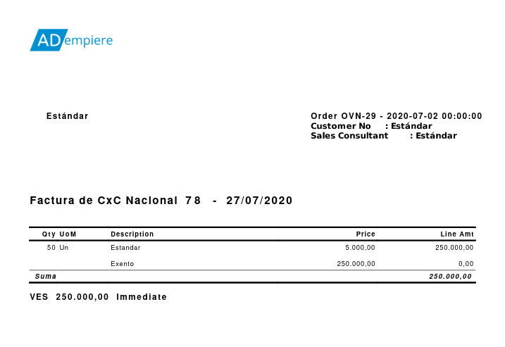 Imprimir Facturas Generadas