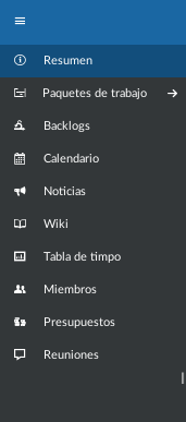Menú Principal de OpenProject