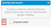 Icono Eliminar de la Sección Favoritos del Usuario