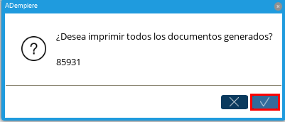 Ventana de Confirmación y Opción OK