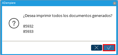 Ventana de Confirmación y Opción OK