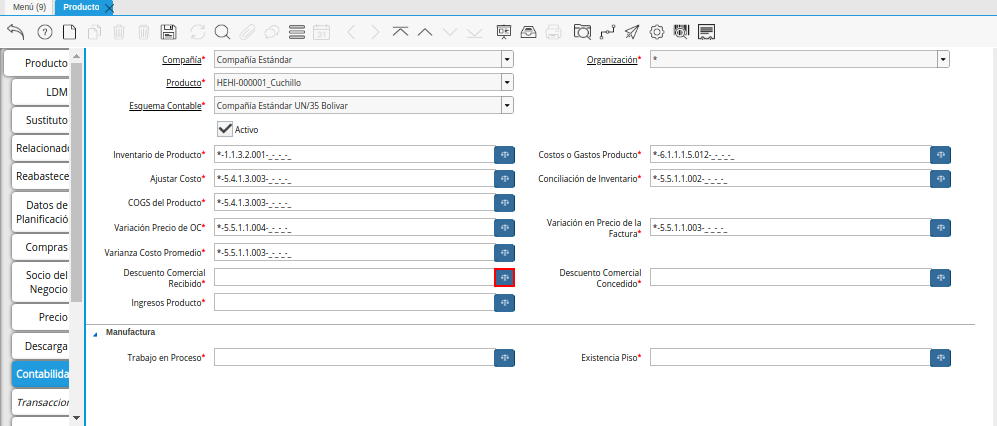 Campo Descuento Comercial Recibido