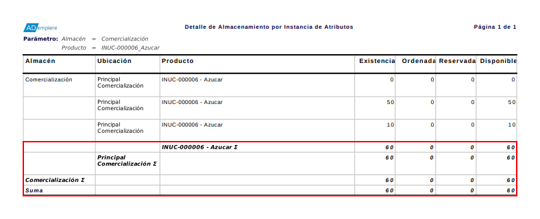 Segundo Reporte de Detalle de Almacenamiento
