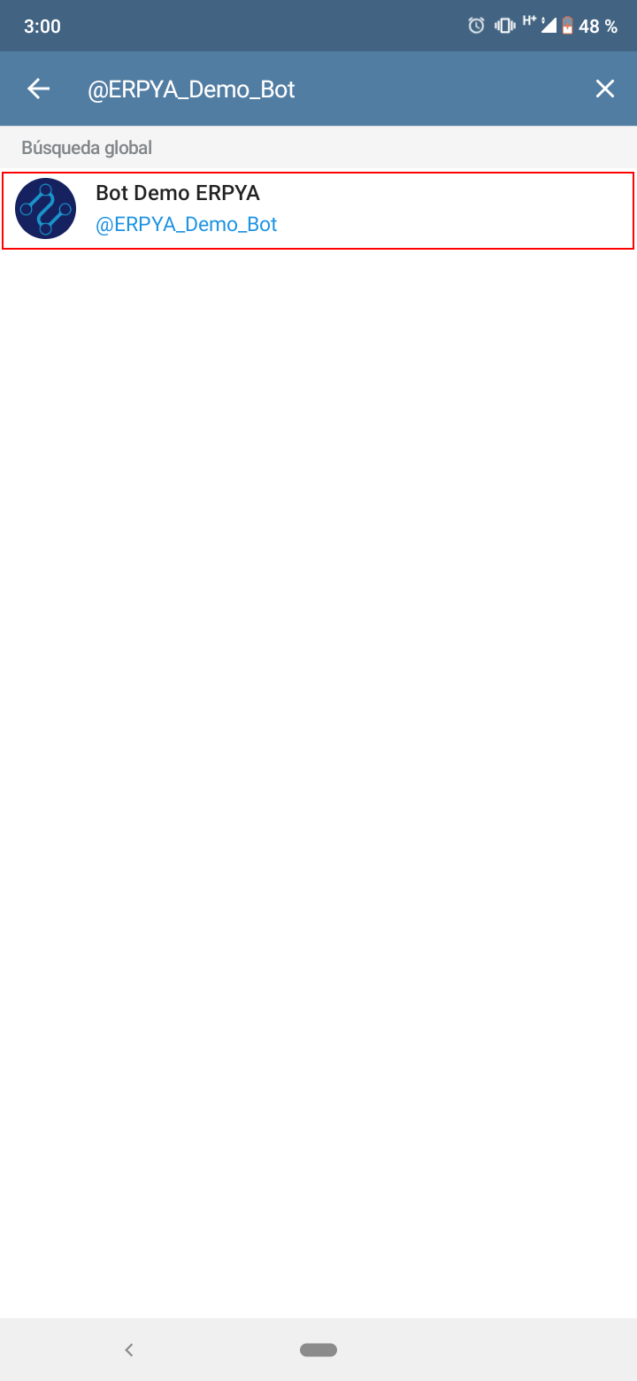 seleccionar bot de erpya