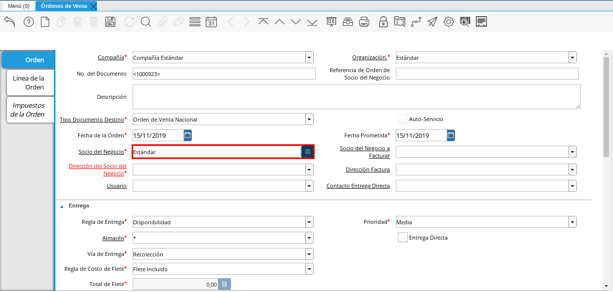Campo Socio del Negocio