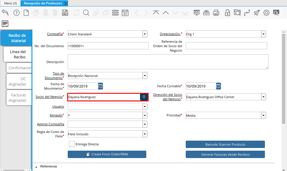 Campo Socio del Negocio