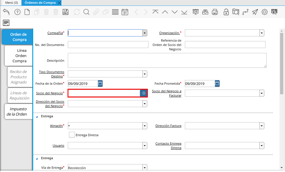 Campo Socio del Negocio