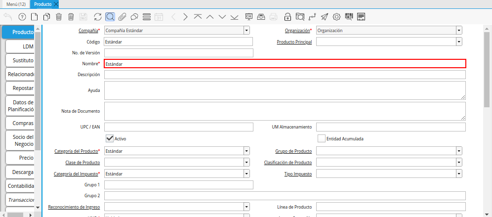 Producto Estándar para Producción