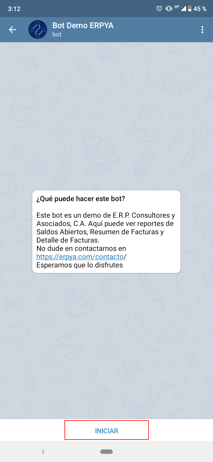 opción iniciar conversación