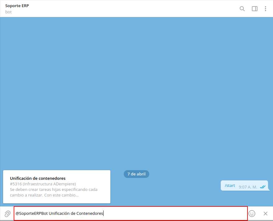 variable soporte para consultar tarea