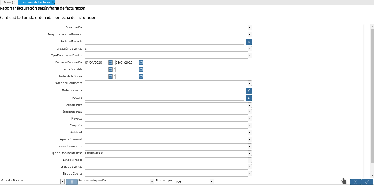 Campo Tipo de Documento Base 1