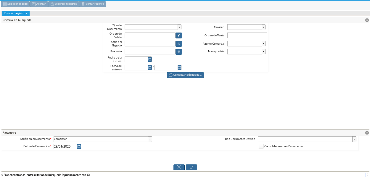 Generar Factura desde Orden de Salida
