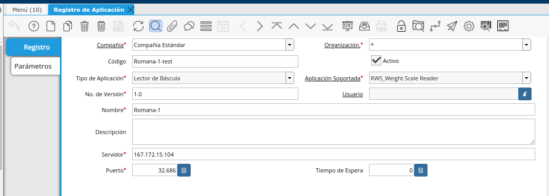 Registro de Aplicación