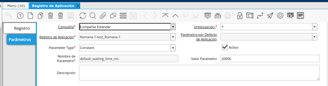 Parámetro tiempo de refresco