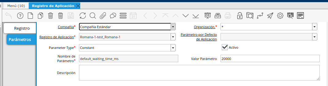 Parámetro tiempo de espera