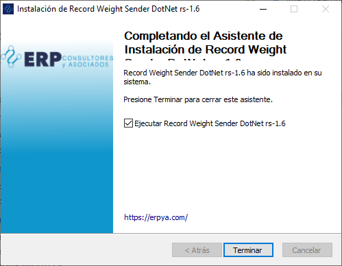 Finalizar instalación