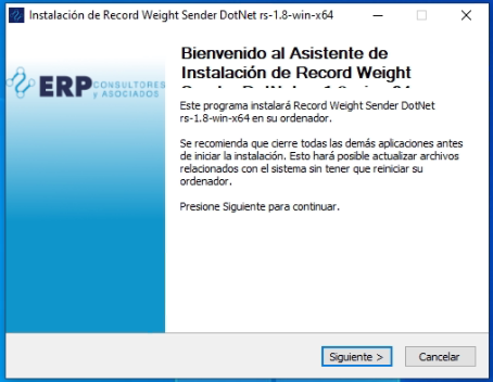 Ventana de Bienvenida