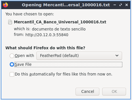 Ventana para Ubicar el Txt