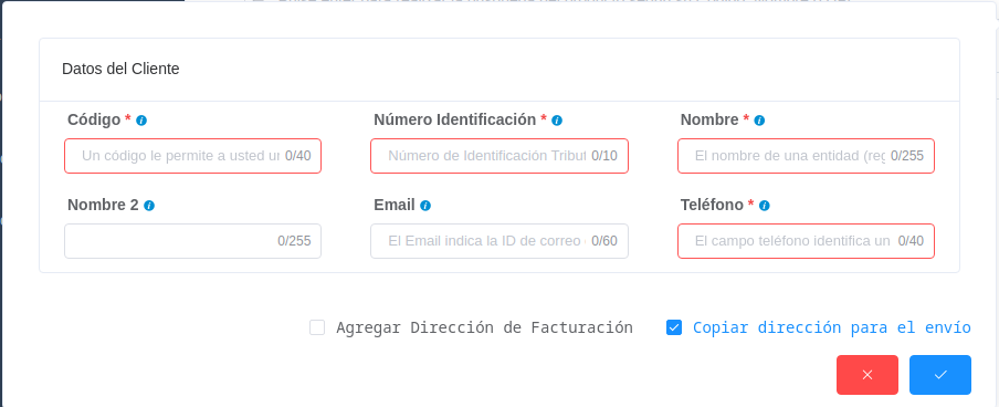 Ventana Crear Socio de Negocio