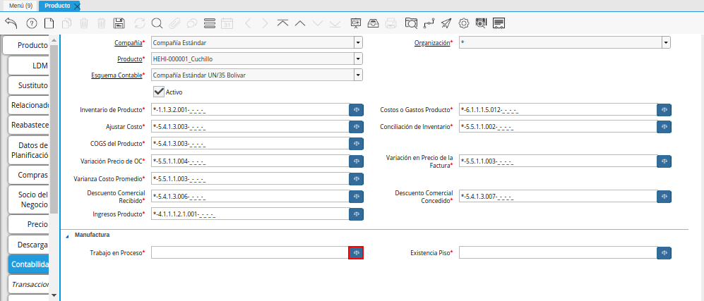 Campo Trabajo en Proceso