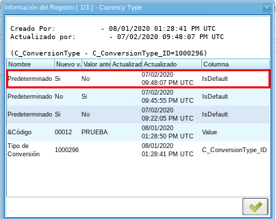 Actualizaciones del Tipo de Conversión 2