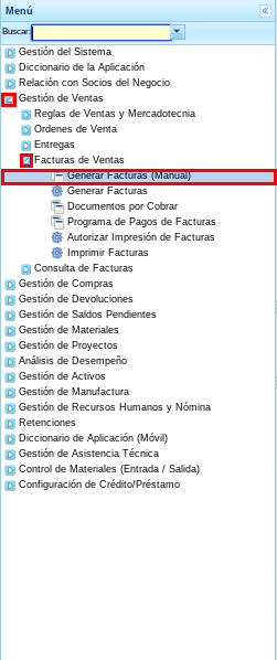 Menú de ADempiere 3