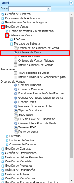 Menú de ADempiere 2