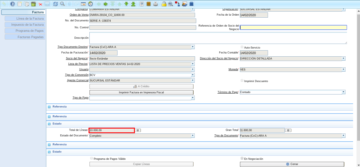 Monto del Documento por Cobrar