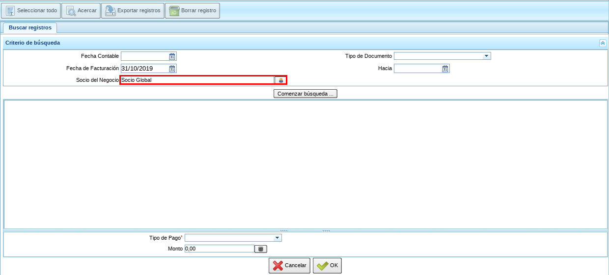 Campo Socio del Negocio