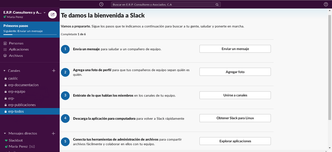 Inicio de Sesión Bienvenida