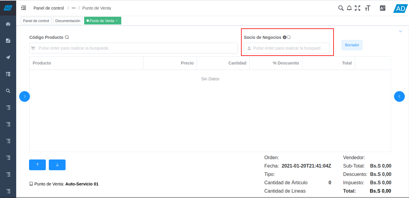 panel de socio de negocios