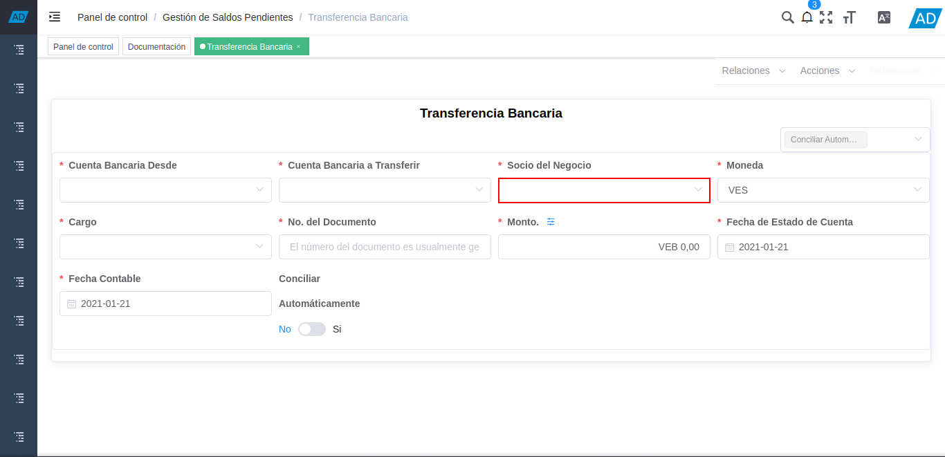 Campo Socio del Negocio