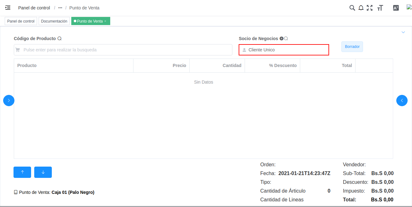 cliente desde registro nuevo de socio del negocio
