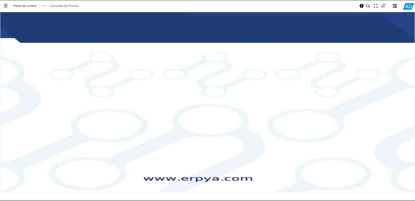 ventana del formulario consulta de precios