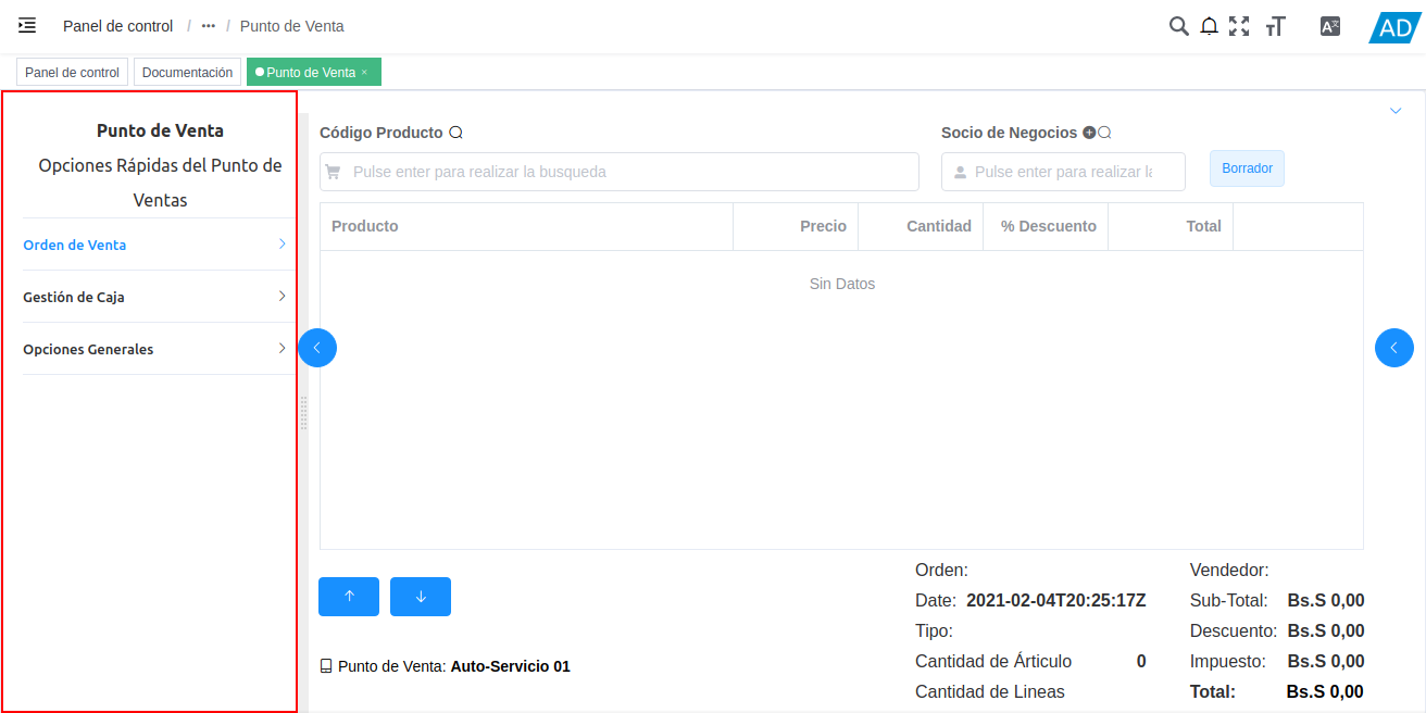 carpetas del panel de procesos