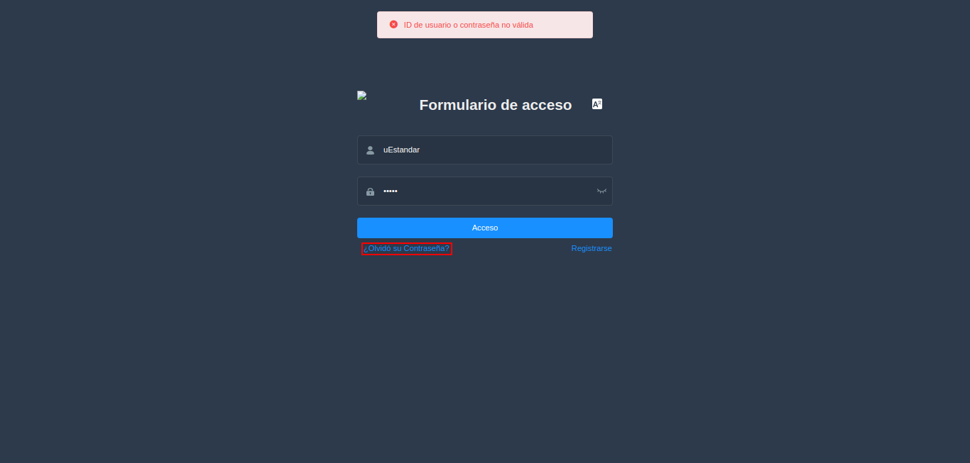 Interrogante se te olvidó tu contraseña