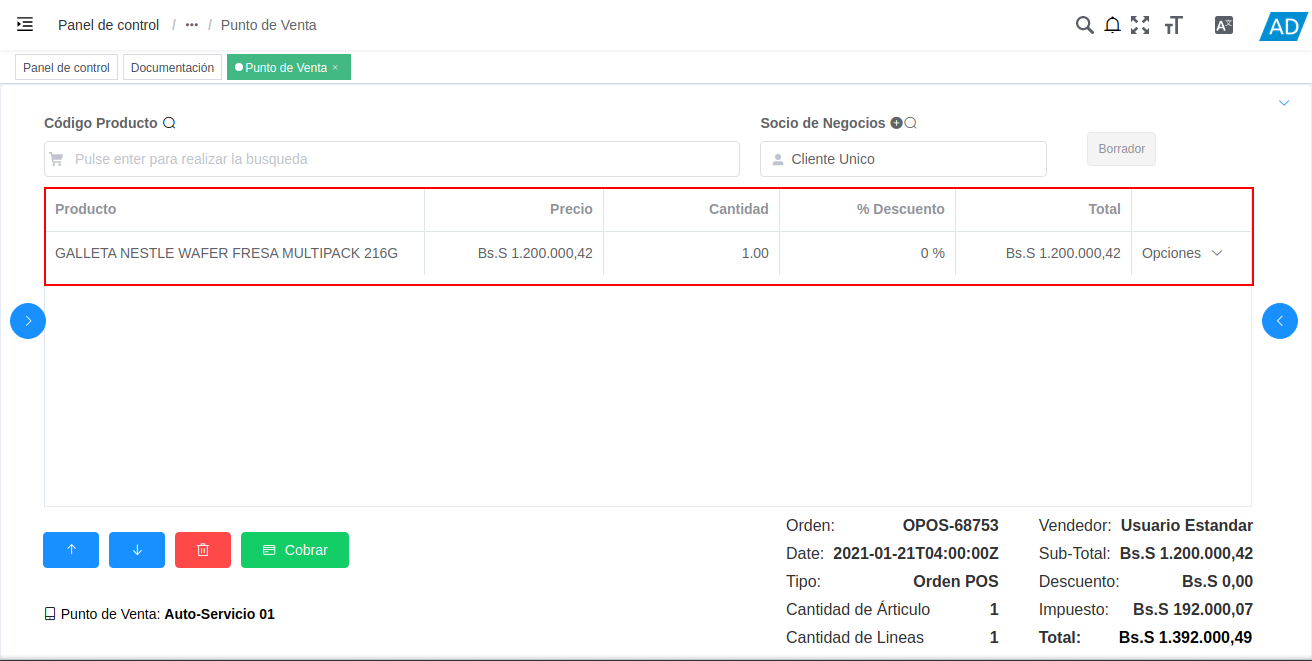resultado de búsqueda del producto del icono buscar